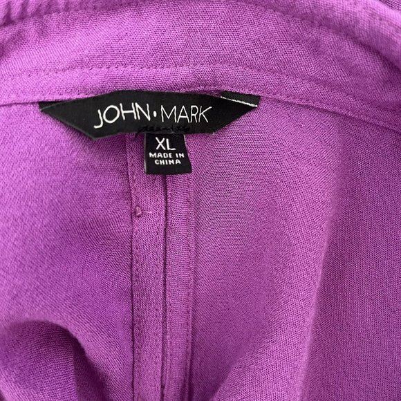 John Mark Blouse tunic top Wired Collar Crinkle Women’s size XL purple Rayon - Picture 6 of 7